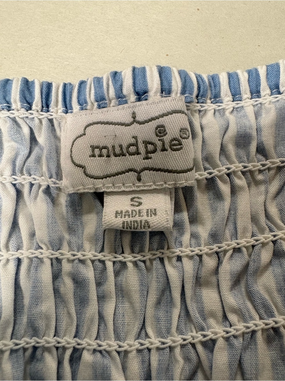 Mud Pie Womens Smocked Stripe Blue & White' Maxi Dress Small - Picture 9 of 11
